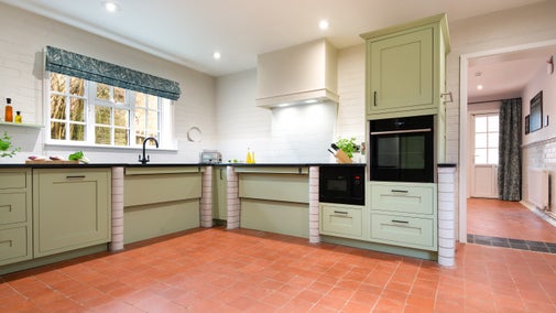 The kitchen at The Weir Garden Cottage has a motorised worktop, cooktop and sink to vary their height, Herefordshire